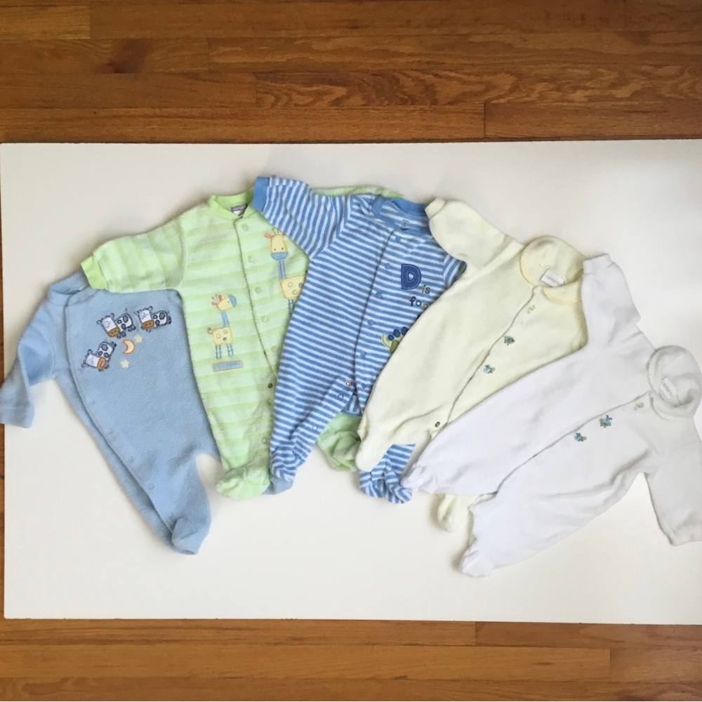 Fuzzy Terry Sleeper Baby Bundle/Lot, 3 months, Carters